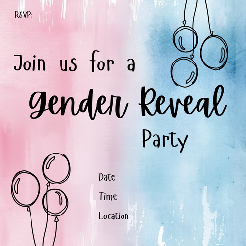 Gender Reveal Party Digital Invitation #1